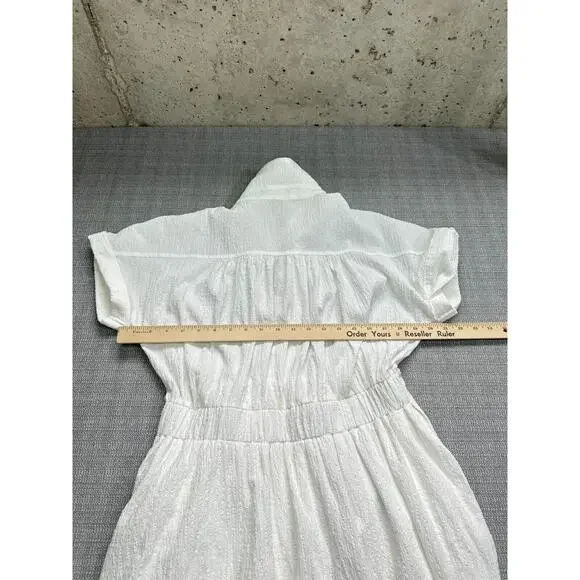 Lulu's Cream Button-Front Midi Dress with Tie Top - Picture 4 of 11